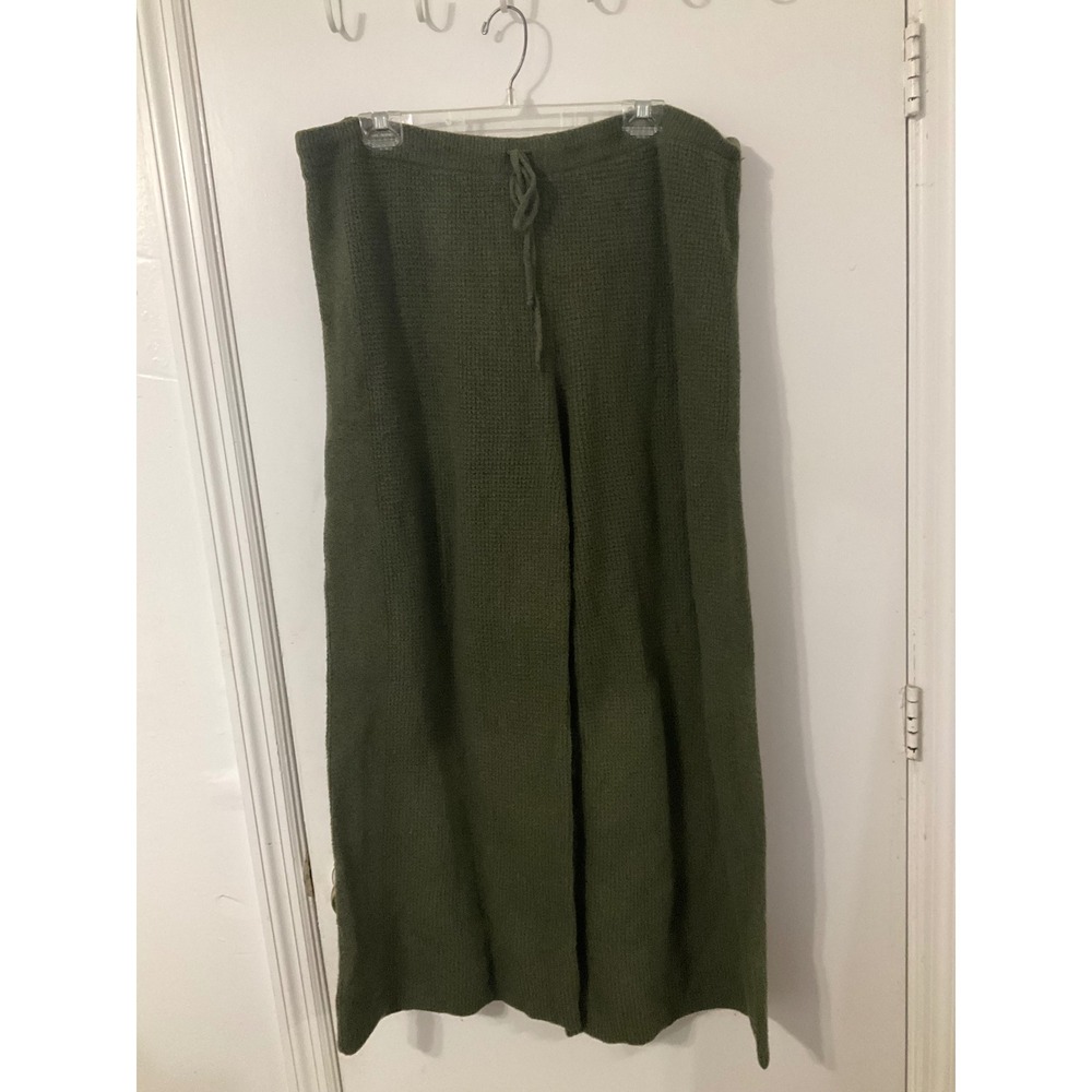 Aerie Olive Green Knit Wide Leg Drawstring Lounge Pants XXL Regular